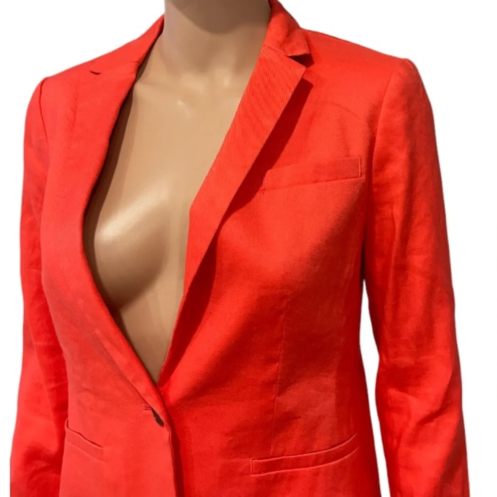 Banana Republic Long and Lean Linen Cotton Button Blazer